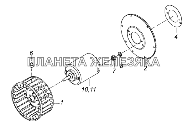 5320-8118069 Колесо рабочее с электродвигателем КамАЗ-6520 (Euro-2, 3)